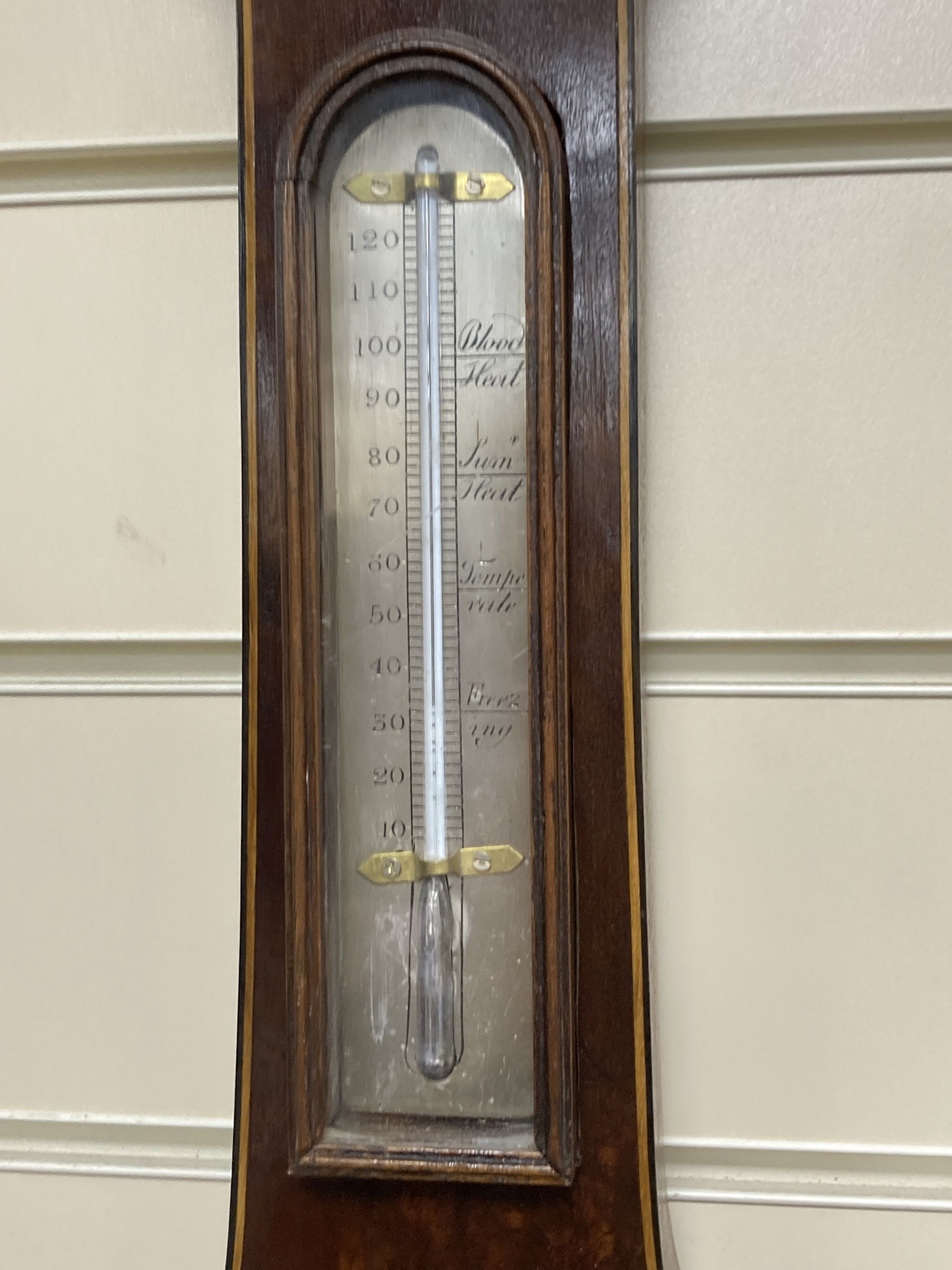 A George III wheel barometer, height 97cm